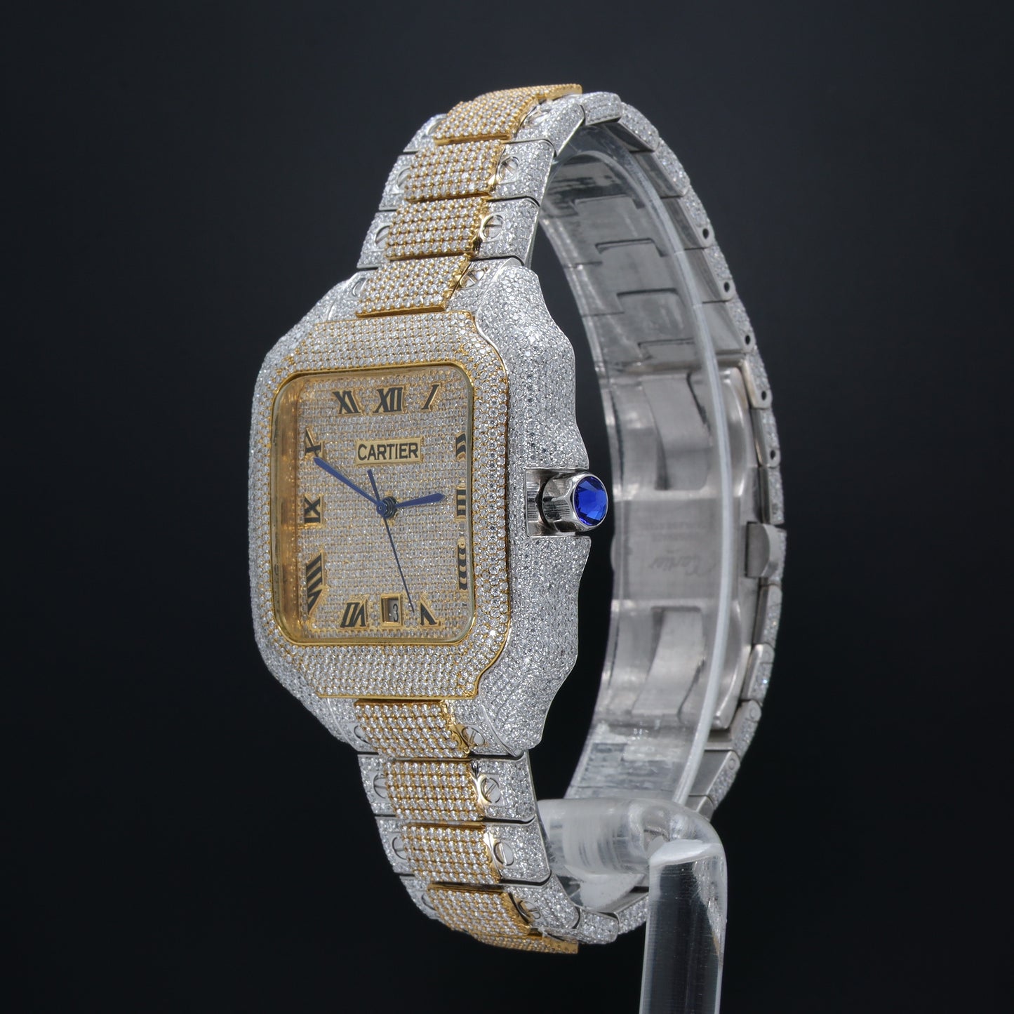 Luxury Diamond Watch Cartier Gold white