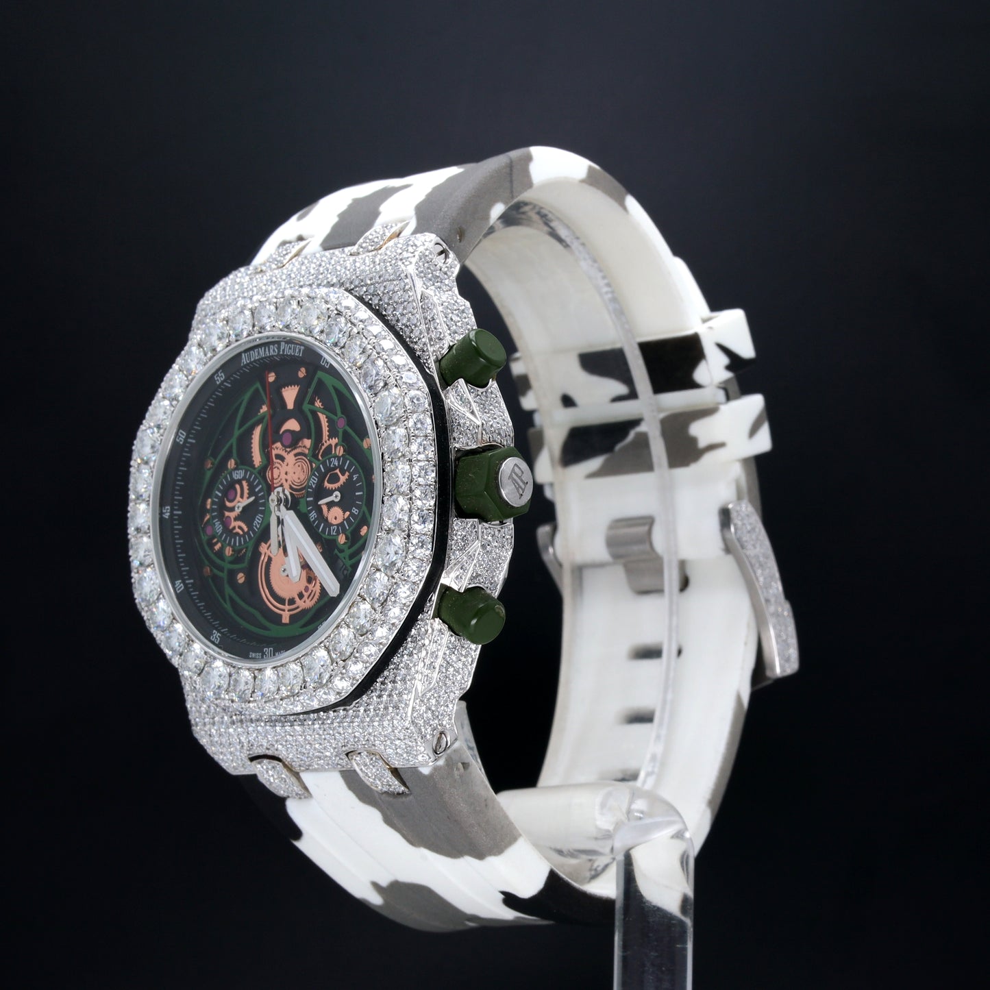Luxury Men's Diamond Watch AP Military Belt
