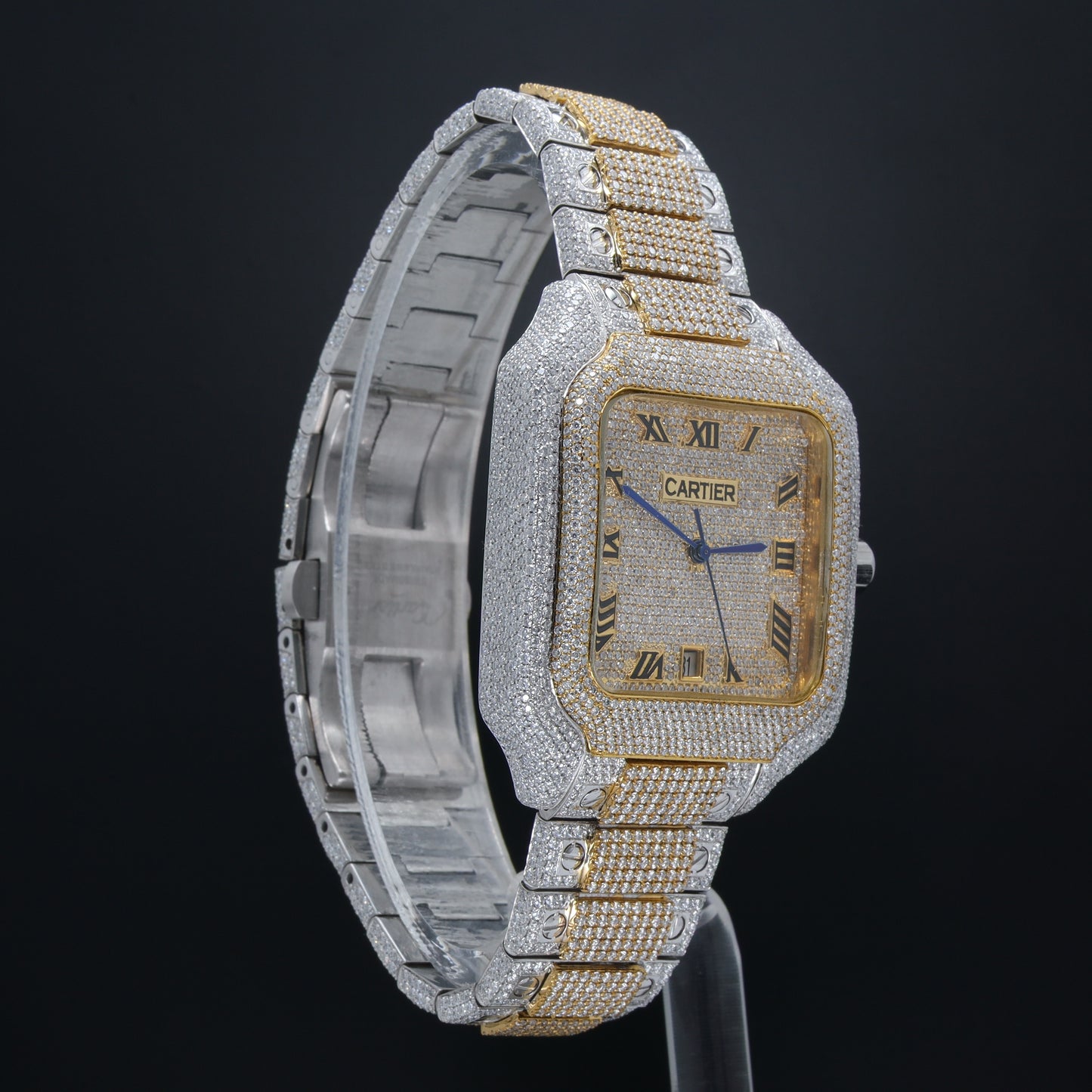 Luxury Diamond Watch Cartier Gold white