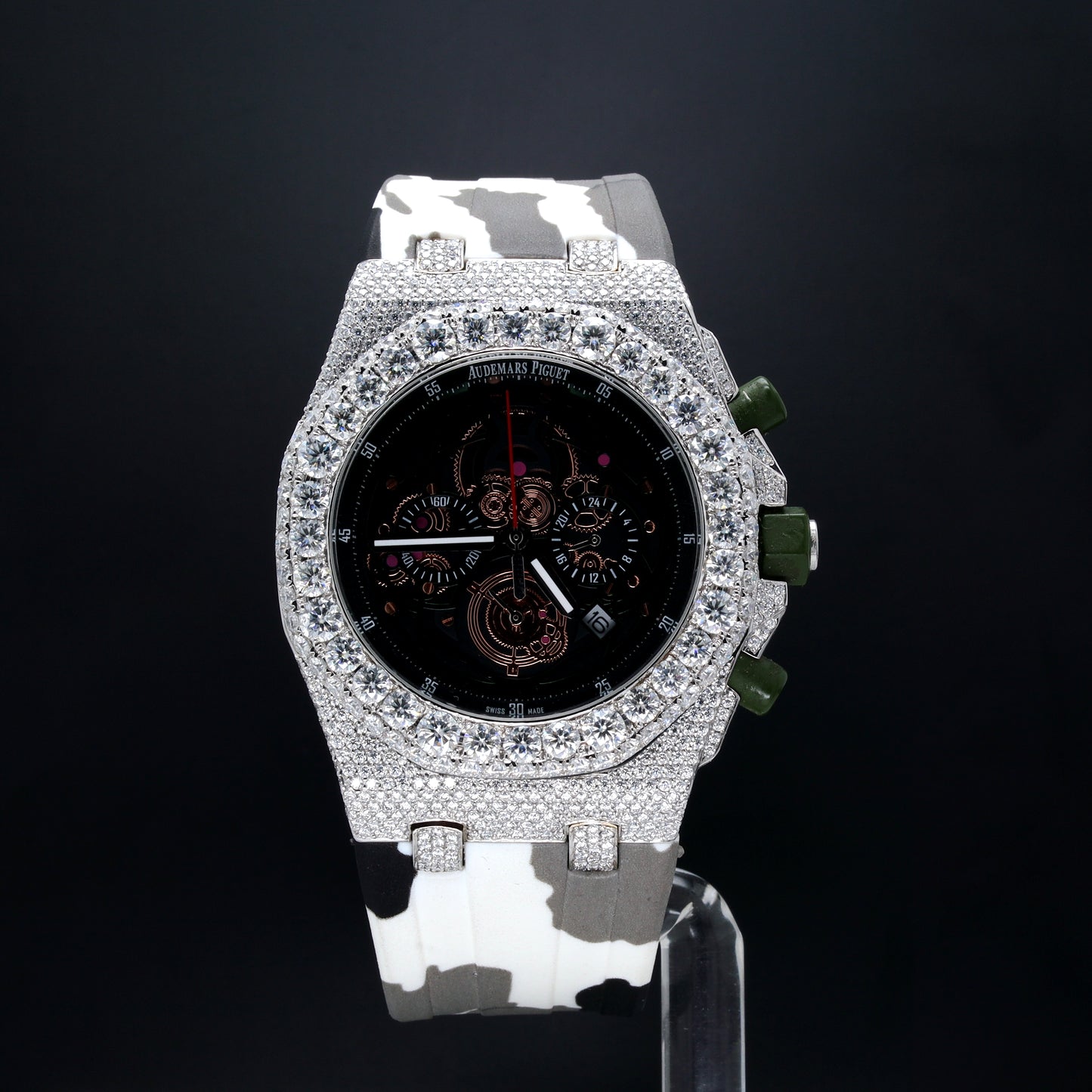 Luxury Men's Diamond Watch AP Military Belt