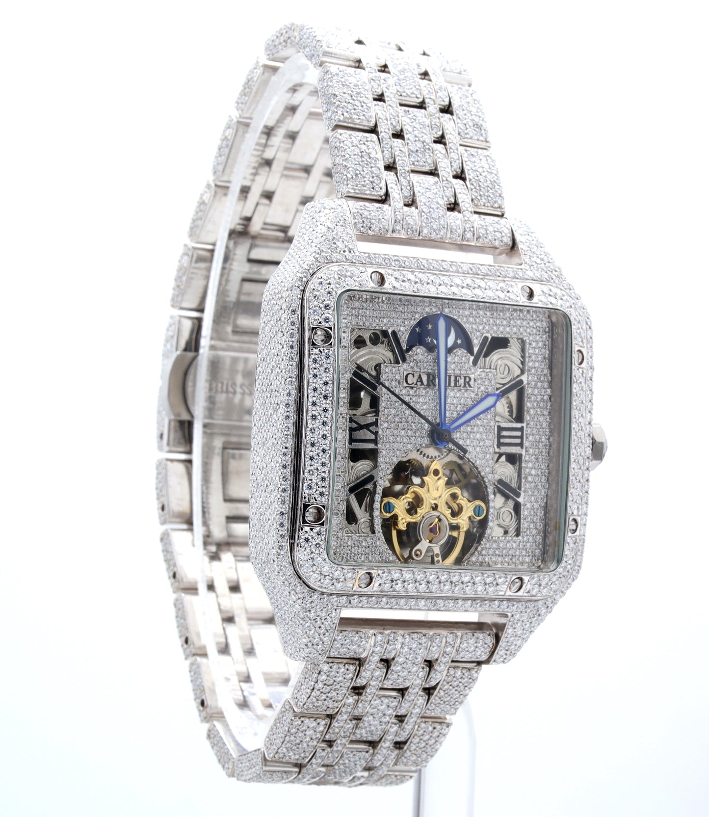 Luxury Men's  Watch Diamond    Cartier White ..