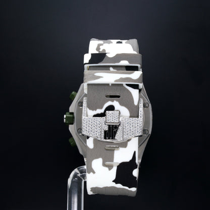 Luxury Men's  Diamond  Watch  AP Military  Belt