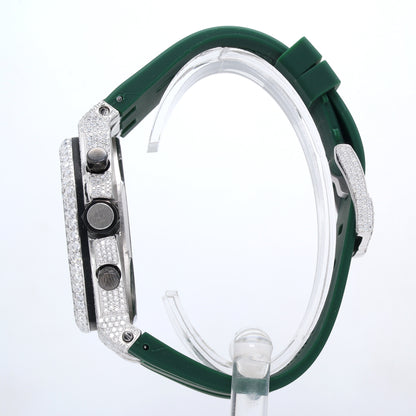 Luxury Men's Watch  AP White With Belt Collet Green