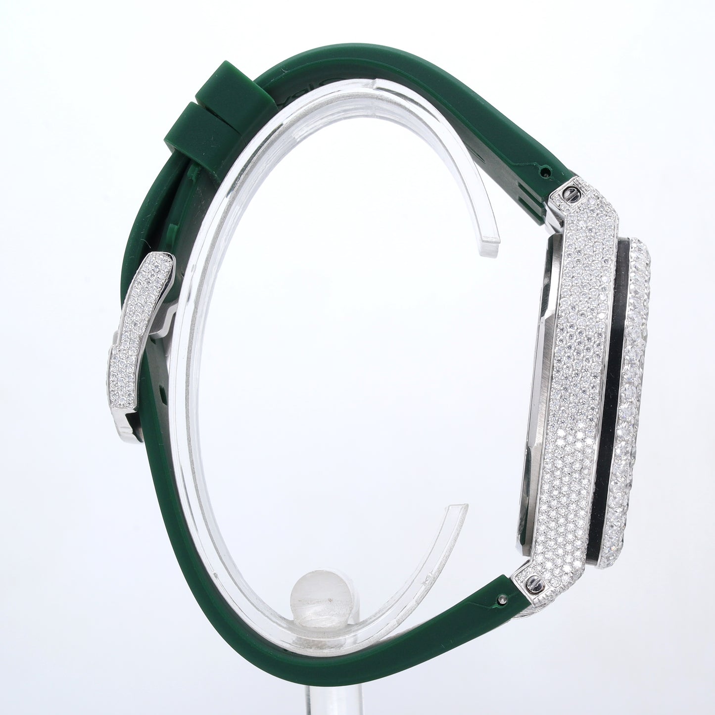 Luxury Men's Watch  AP White With Belt Collet Green